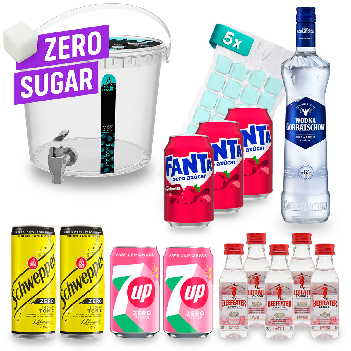 Sip Tank ZERO SUGAR – Cocktail Set – Pink Lemonade 12,5% Vol.