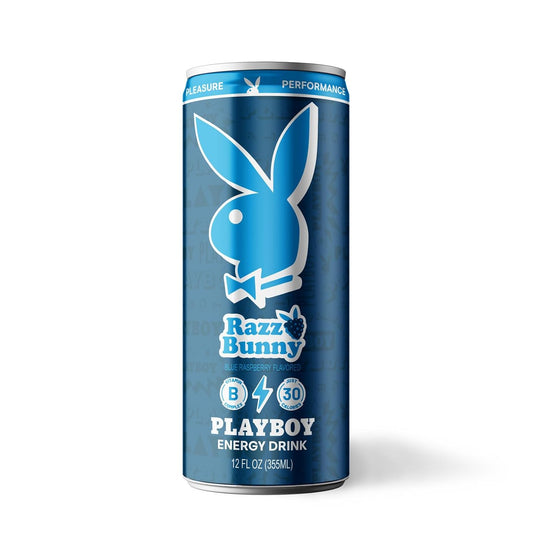 Playboy Energy Drink – Razz Bunny (Blue Raspberry) LOW SUGAR/Calories · 330 ml