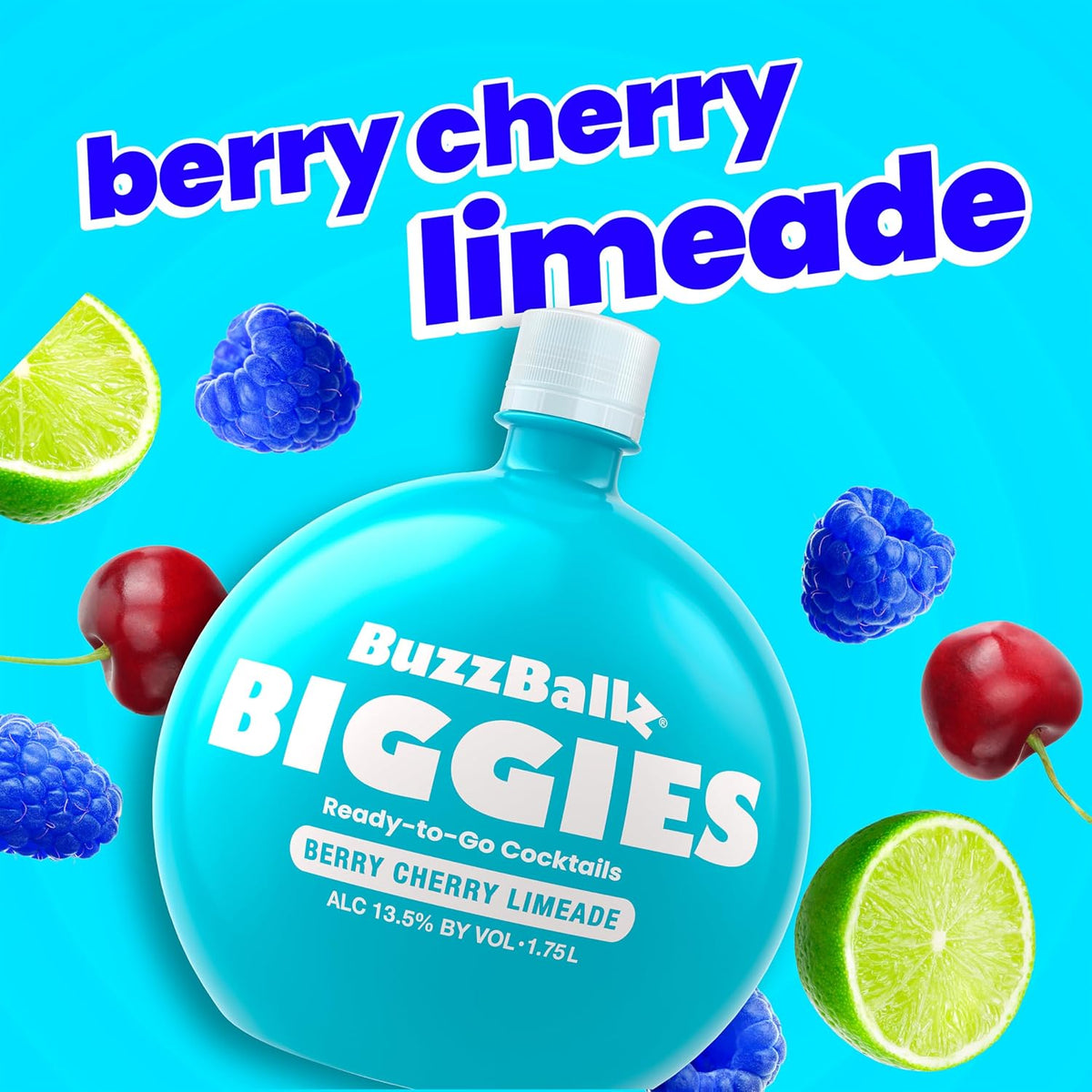 BuzzBallz Biggies Berry Cherry Limeade – XXL Cocktail 1,75 L · 13,5 % vol.
