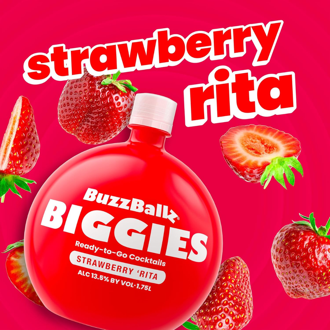 BuzzBallz Biggies Strawberry ’Rita – XXL Cocktail 1,75 L · 13,5 % vol.