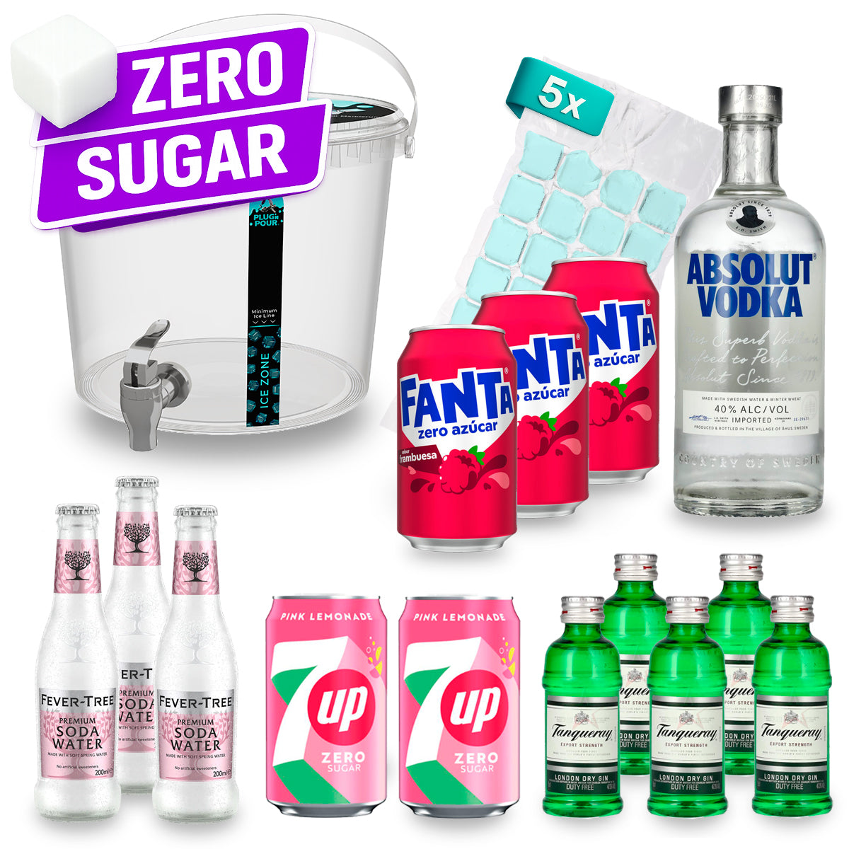 Sip Tank ZERO SUGAR – Cocktail Set – Pink Lemonade 13,5% Vol.