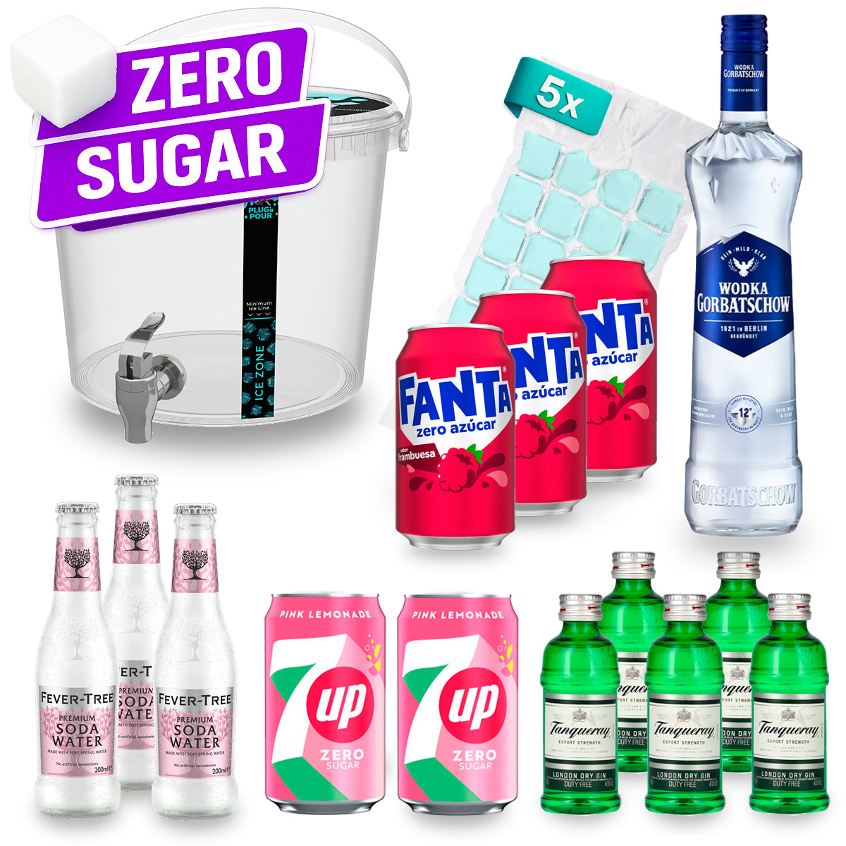 Sip Tank ZERO SUGAR – Cocktail Set – Pink Lemonade 13,5% Vol.