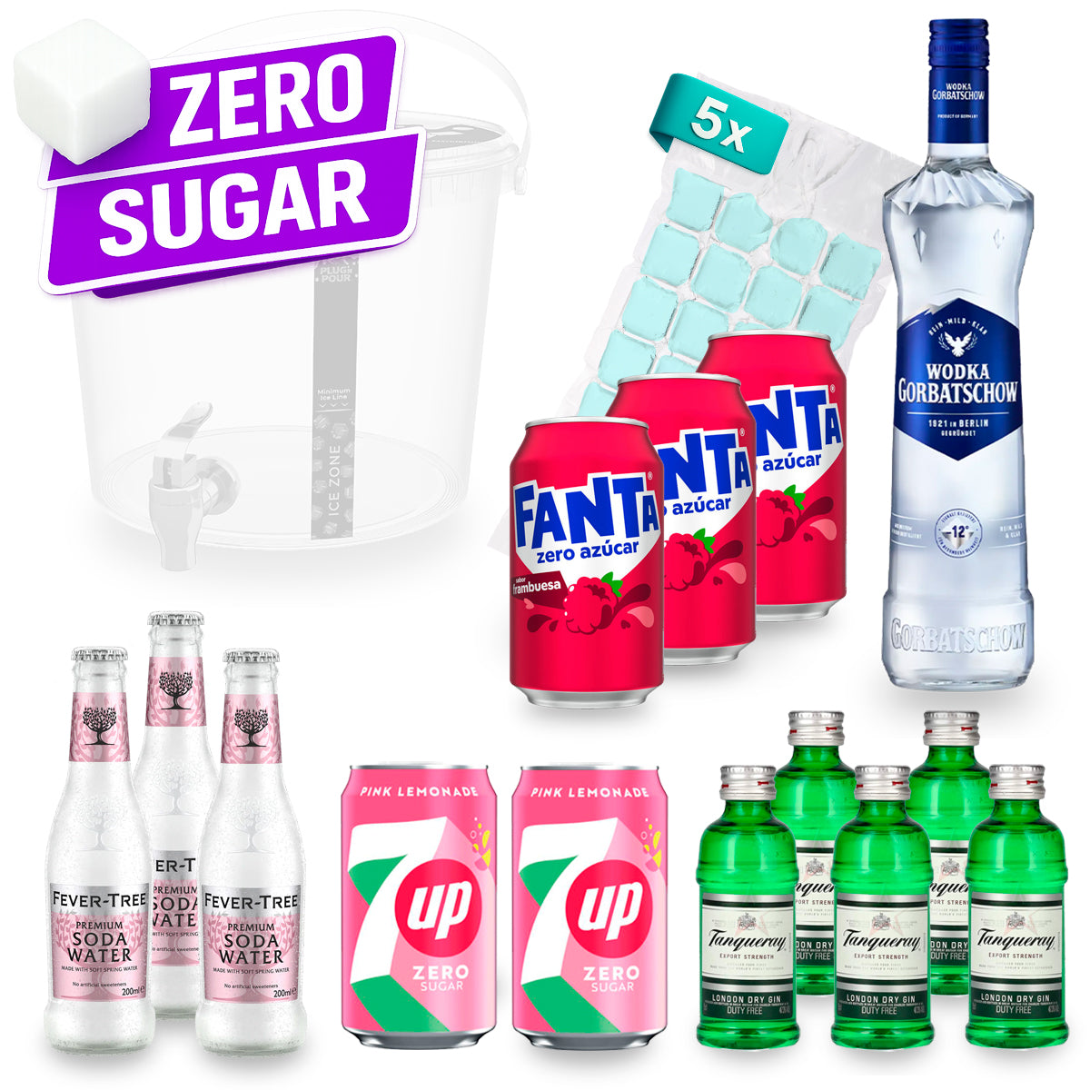 Sip Tank ZERO SUGAR – Cocktail Set – Pink Lemonade 13,5% Vol.