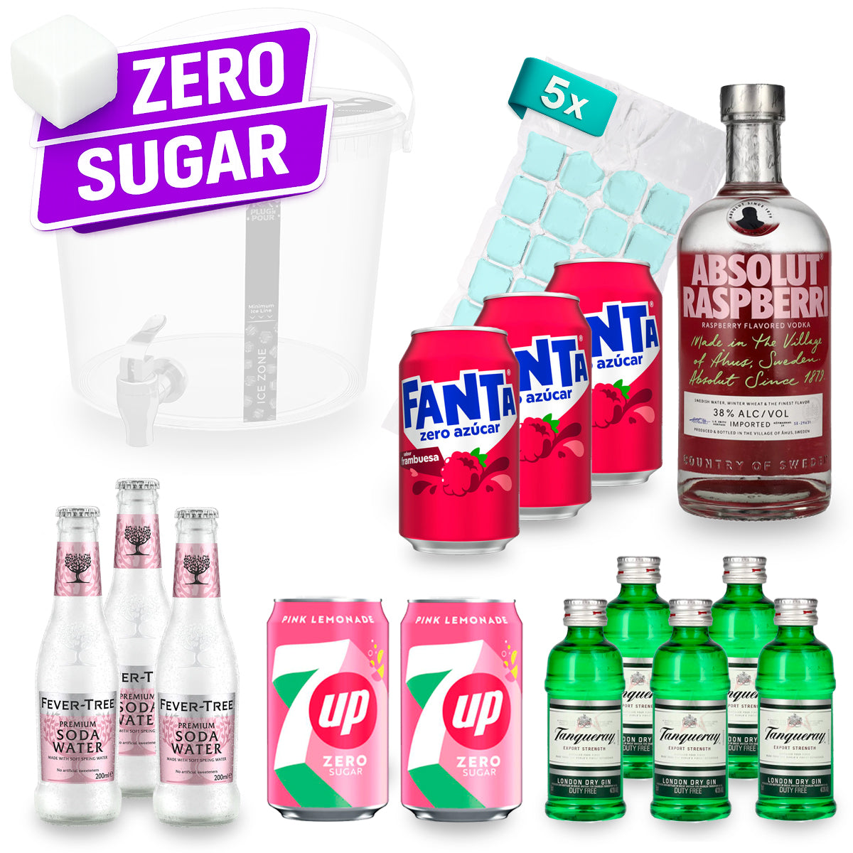 Sip Tank ZERO SUGAR – Cocktail Set – Pink Lemonade 13,5% Vol.